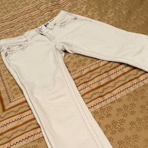 Miss Me Women's Skinny Jeans, Rhinestone Detail, Distressed, White, 29